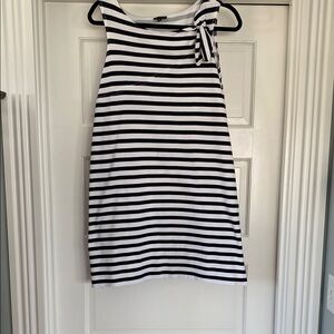 Striped Navy and White Sleeveless Dress